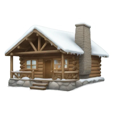 snowy cabin sticker