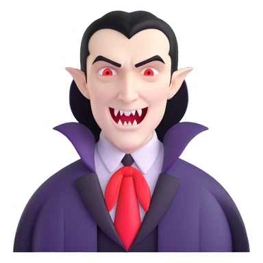 Count Dracula with pale skin and vampire fangs sticker