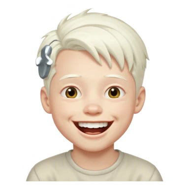 young albino emoji boy laughing sticker