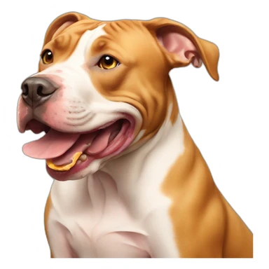 Pit bull eating pizza sticker