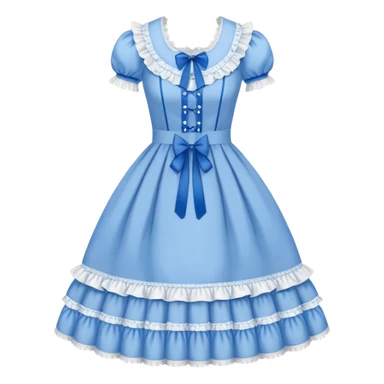 Lolita dress, white and blue sticker