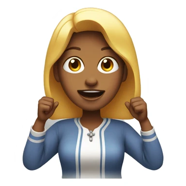 woman like mary surprised but with both hands open sticker