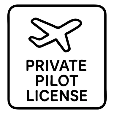 minimalist private pilot license with a small airplane icon and clean layout sticker