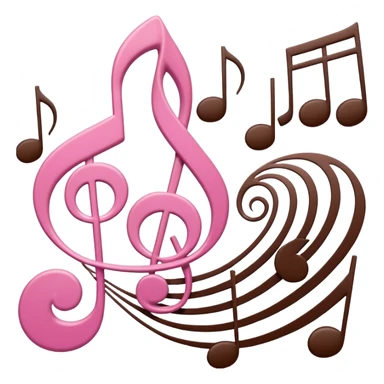 pink and brown polka dot music notes sticker