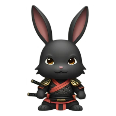 Samurai black bunny sticker