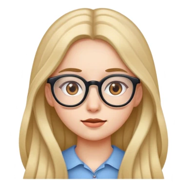 girl with eye glasses and long hair sticker