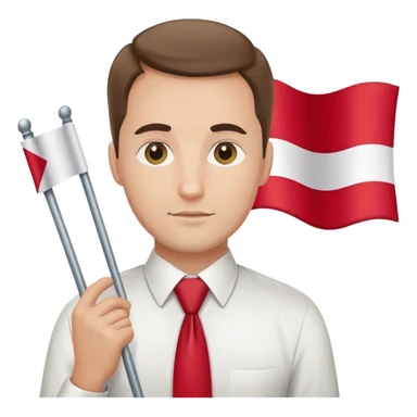 tie man holding Poland flag  sticker