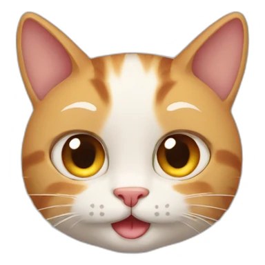 cat with a 3 face sticker