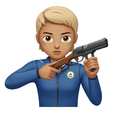 athlete with gun shooting, in Olympics sticker