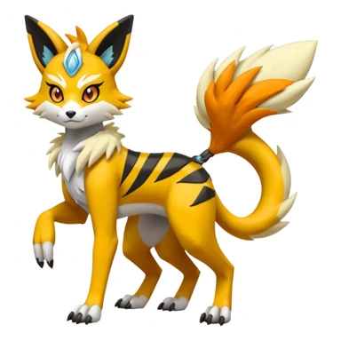 Meloetta-Lombax-Zeraora-Renamon-Pokémon-Fakémon-hybrid-fusion-creature sticker