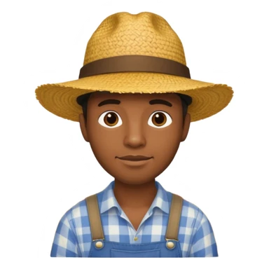 A black guy working at a farm sticker