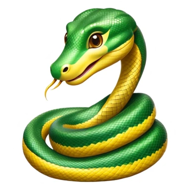 cinematic-cute-anaconda-portrait-emoji,-head-tilted-playfully-and-inquisitively,-with-a-sleek,-shimmering-body-adorned-with-detailed-scale-patterns-and-round,-sparkling-eyes-full-of-wonder,-simplified-yet-irresistibly-adorable-features sticker