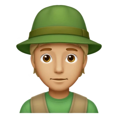 man Character with Green Hats sticker