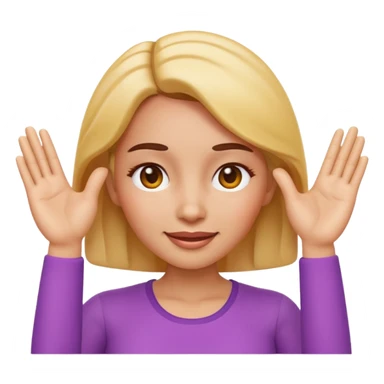 Apple-style 3D emoji of a cartoon woman with both hands placed at the sides of her forehead, as if pointing or highlighting the forehead area, cheerful and clear expression, colorful emoji style, no background. sticker
