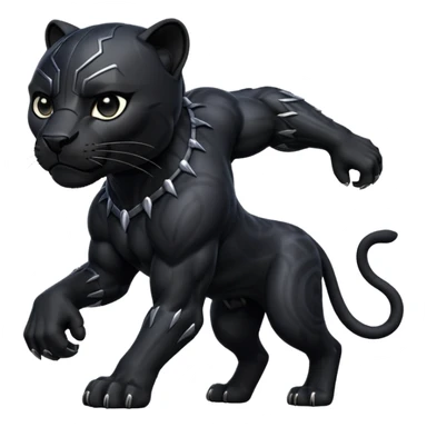 Real black panther walking impassive sticker