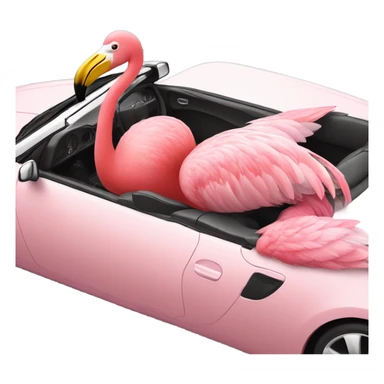 Flamingo in a convertible sticker