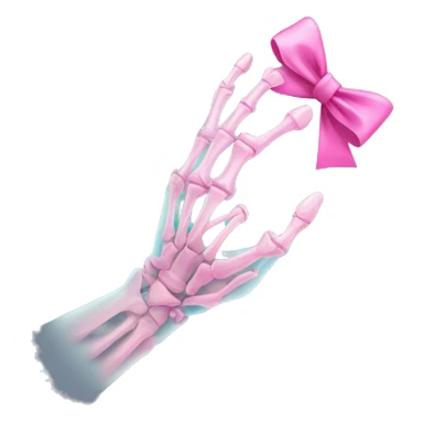 X-ray arm with pink bow sticker