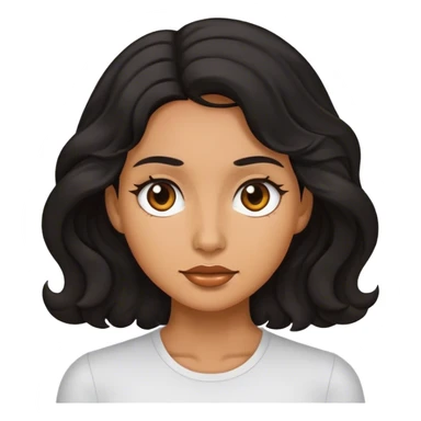 Mujer trigueña cabello negro ondulado  sticker