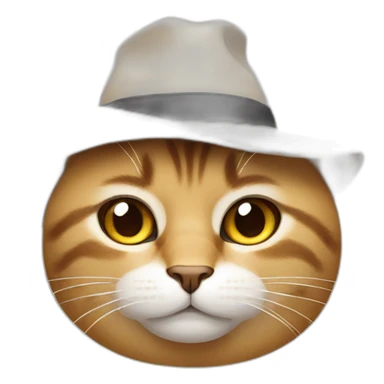 cat with a hat with a bored face sticker