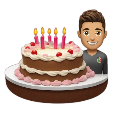 Cristiano ronaldo with birthday cake sticker