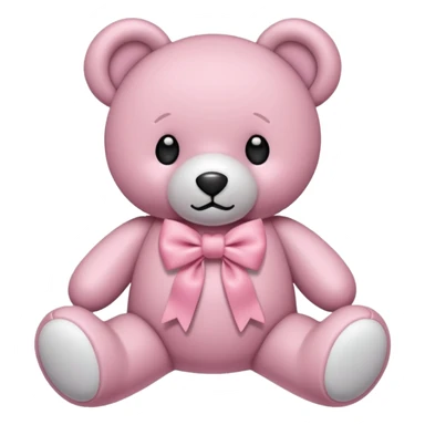 pink bow bear sticker