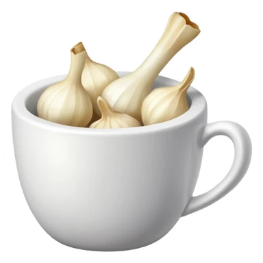 individual peeled garlic clove in a cup sticker