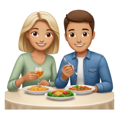 Woman and man having dinner  sticker