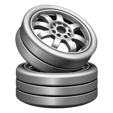 Emoji icon of a set of custom alloy wheels stacked together sticker