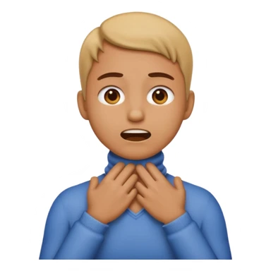 an emoji with its hands on its neck pretending to choke itself out sticker