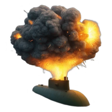 military submarine explosion sticker
