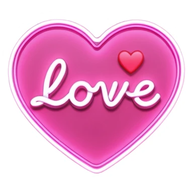 glowing pink neon sign that says "i Love u " in cursive. With a heart sticker