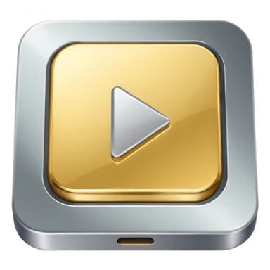 golden play button with silver edges sticker