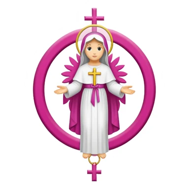 ave maria's emblem with a touch OF MAJENTA sticker