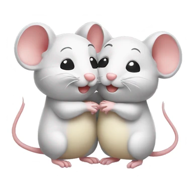 Two cute mice hugging each other with love  sticker