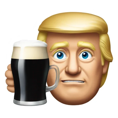 Trump drinking Guinness thinking Ireland is part of the US sticker