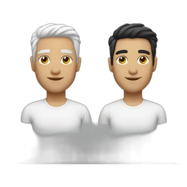 man with white and black hair with no beard and short hair sticker