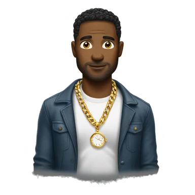 Man wearing chain and Rolex  sticker