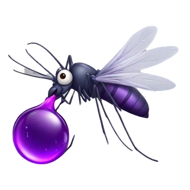 Adorable Mosquito sucking purple blood drop sticker