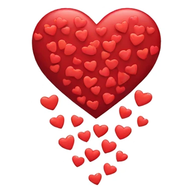 Heart with more hearts on top of it sticker