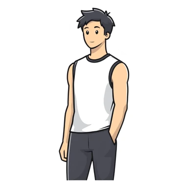 white sleeveless T-shirt sticker
