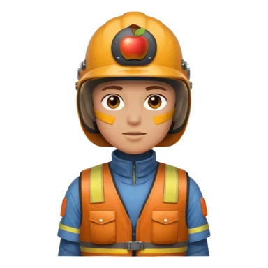 rust full kit chest up helmet vest Apple emoji style Y2K color palette shine sticker