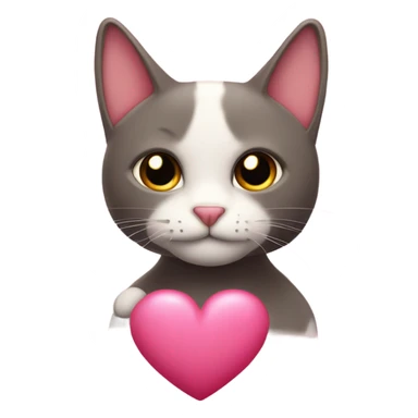  Gato con un corazón  sticker