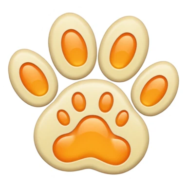 a very light pale pastel yellow-orange pawprint sticker