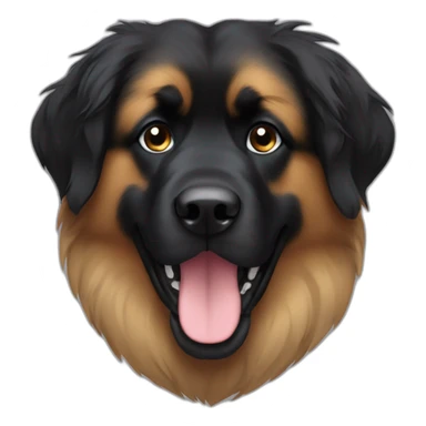 Leonberger black hair in face sticker