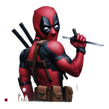 deadpool painting a mural sticker