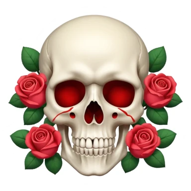 Skull with roses  sticker