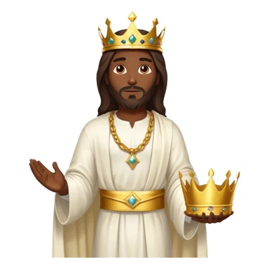 Dark skin christ Jesus walking with Gold Crown sticker