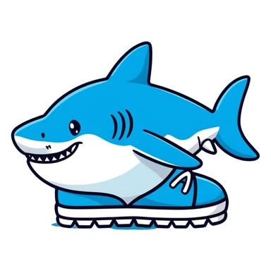 Shark with blue shoes sticker