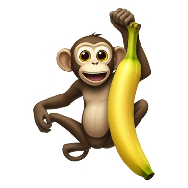 Upside down monkey, eating bananas sticker