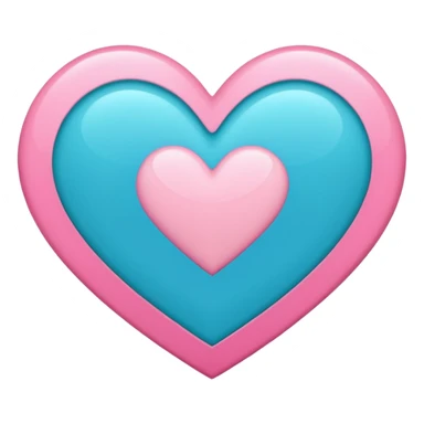 A big love heart in blue, pink and teal. sticker